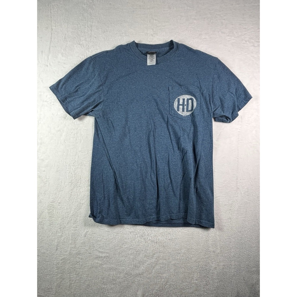 Harley Davidson Motorcycle T Shirt Men's Size Large Blue Corpus Christi Texas